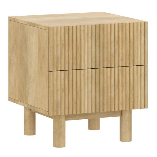 Sangra Mango Wood Nightstand with 2 Drawers