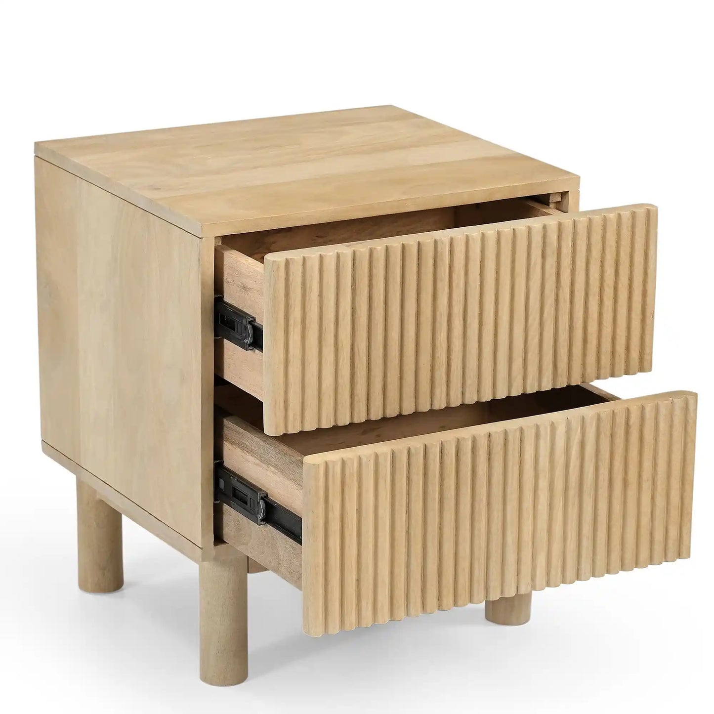 Sangra Mango Wood Nightstand with 2 Drawers