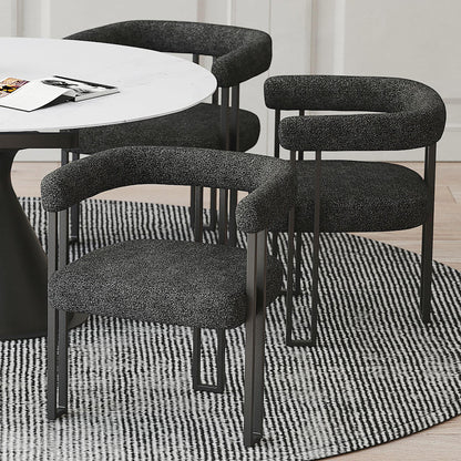 Scarlet Boucle Dining Chairs – Contemporary Side Chairs - Set of 2