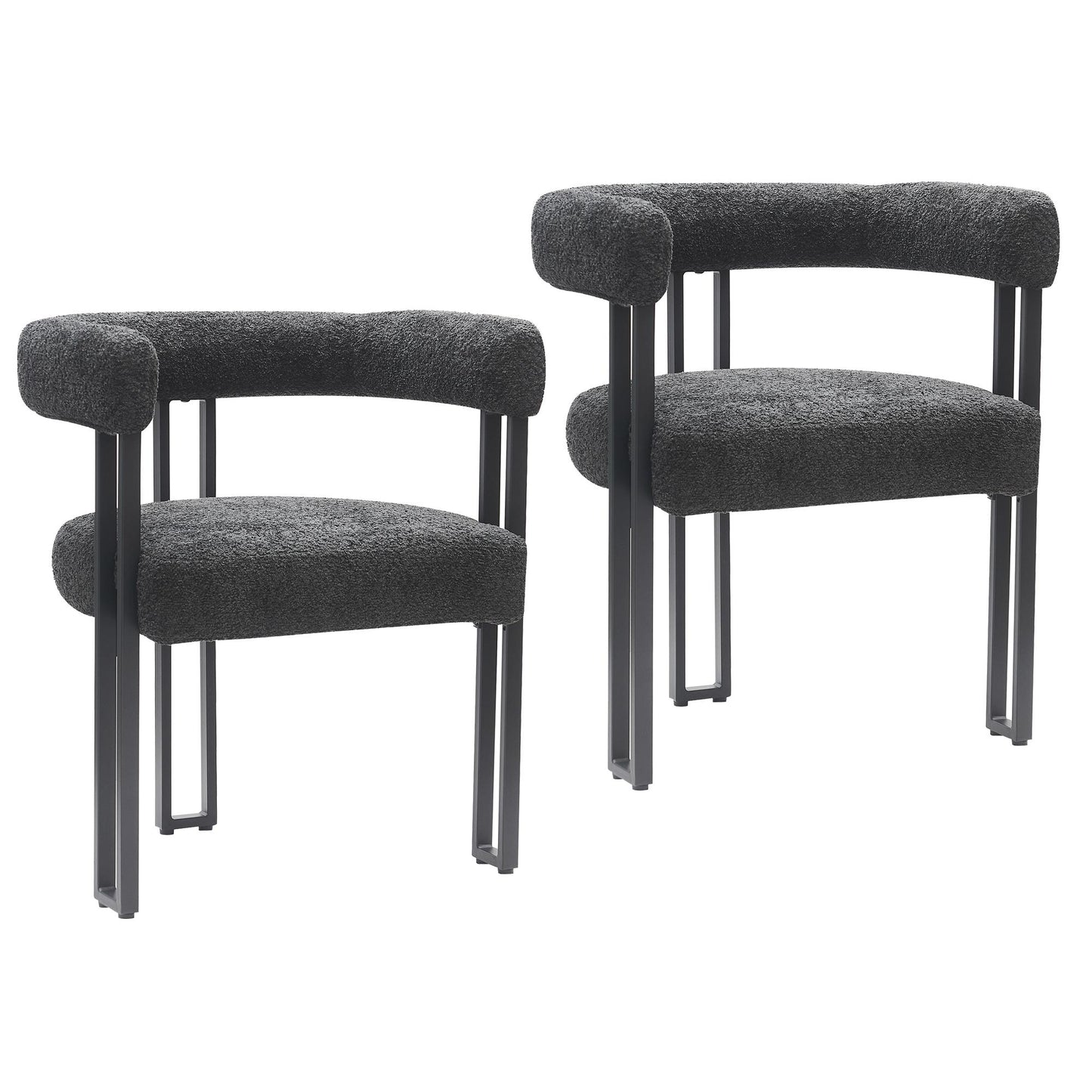 Scarlet Boucle Dining Chairs – Contemporary Side Chairs - Set of 2