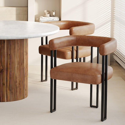 Scarlet Boucle Dining Chairs – Contemporary Side Chairs - Set of 2