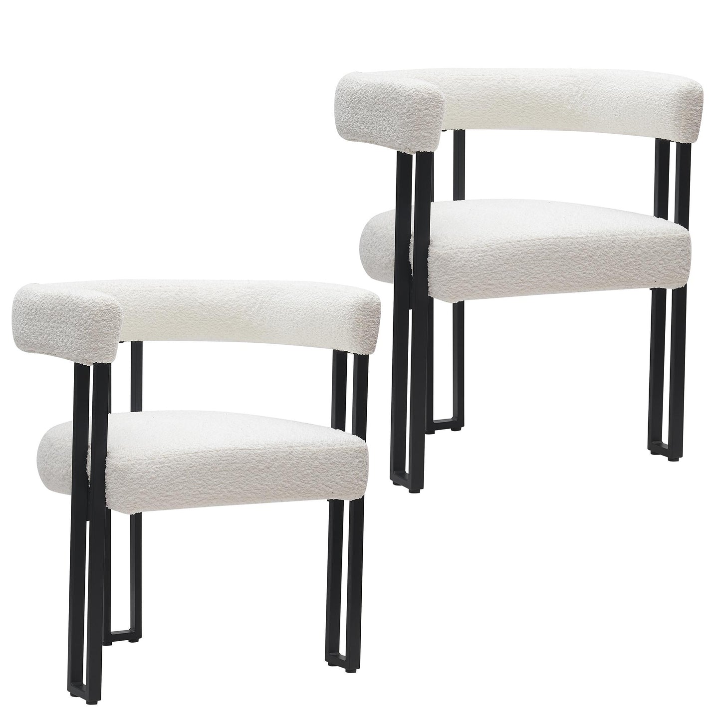 Scarlet Boucle Dining Chairs – Contemporary Side Chairs - Set of 2