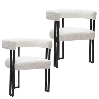 Scarlet Boucle Dining Chairs – Contemporary Side Chairs - Set of 2