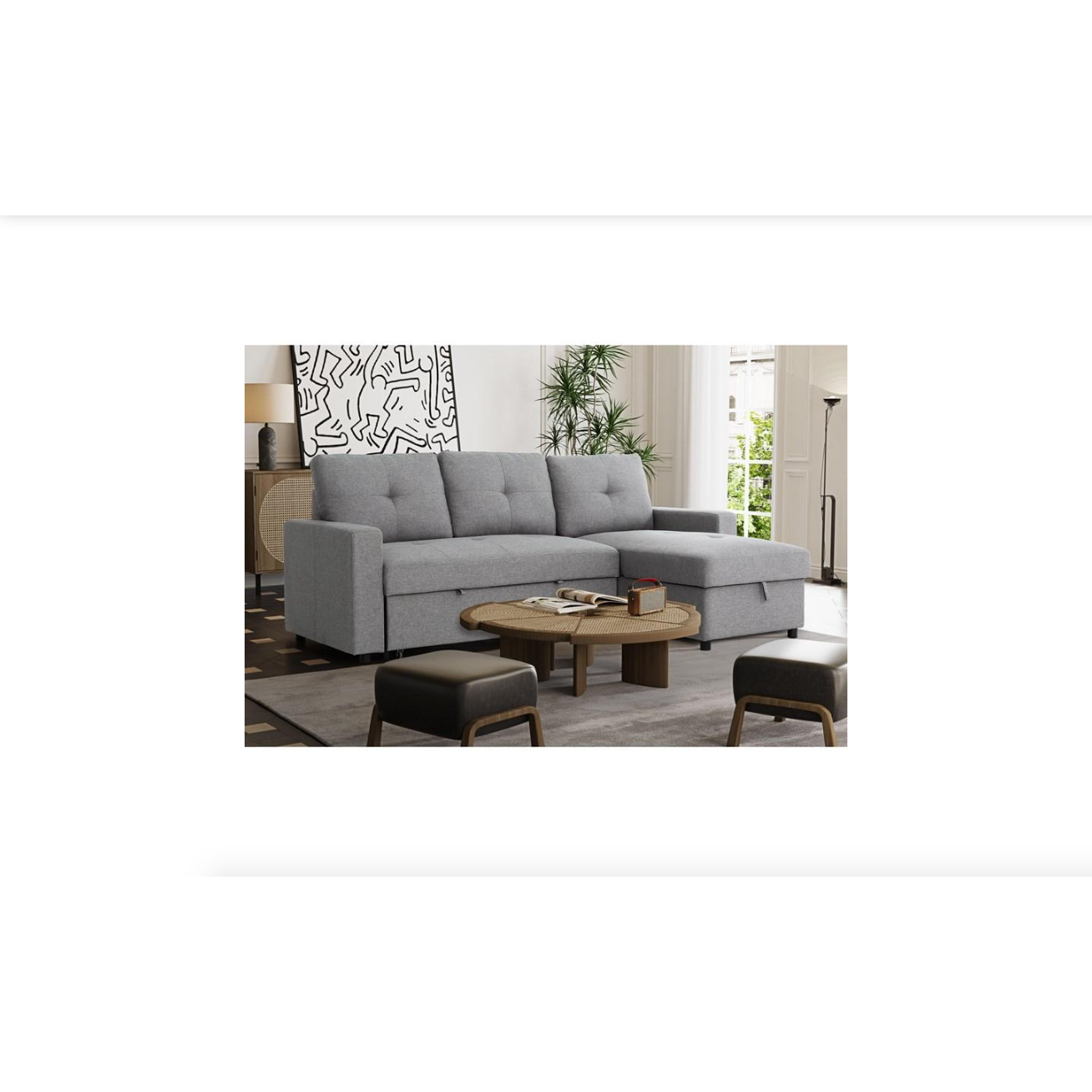 Mobilier modulaire convertible Mason en tissu (Sectionnel-lit réversible Mason - Canvas Smoke - PR-MASON.SMOKE)