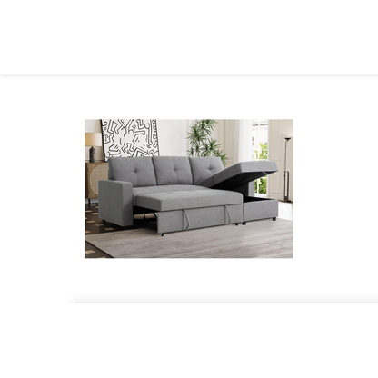Mobilier modulaire convertible Mason en tissu (Sectionnel-lit réversible Mason - Canvas Smoke - PR-MASON.SMOKE)