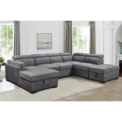 Gray sectional sofa bed for living room 