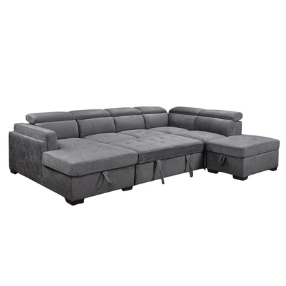 Gray sectional sofa with storage ottoman For sale In Québec