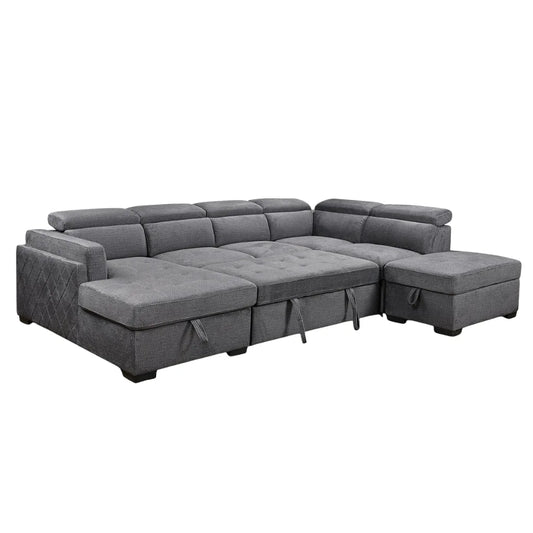 Gray sectional sofa with storage ottoman For sale In Québec