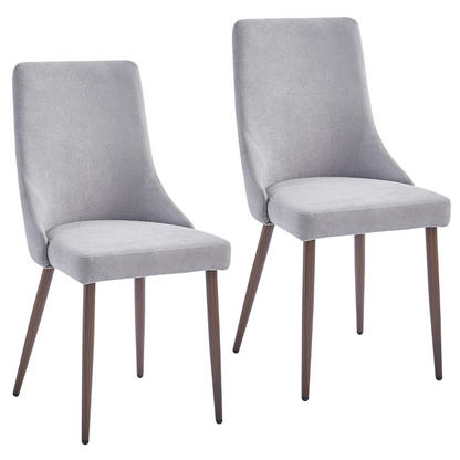 Cora Grey Fabric Dining Chairs Set of 2 – Mid-Century Style