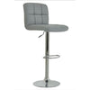 Grey bar stool with a chrome base 