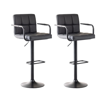 Set Of Two black bar stools with armrests 