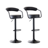Set Of Two black bar stools with adjustable seats 