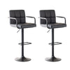 Set Of Two black bar stools with armrests 