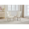 Set Of Two Cream dining chairs with tufted backrests