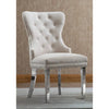 Creme Accent chair with silver nailhead trim 
