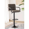 Grey bar stool with black metal legs 