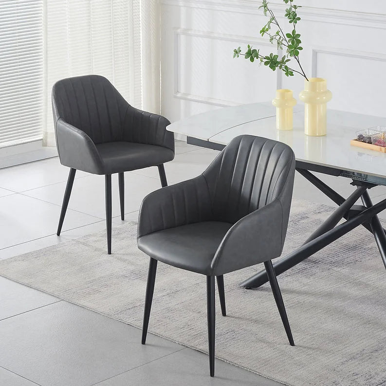 Set Of Two grey dining chairs for dining room