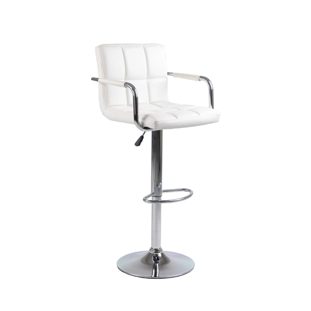 White bar stool with clear backrest