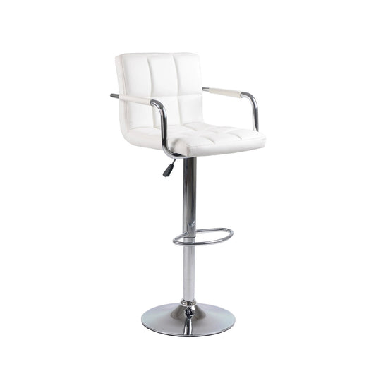 White bar stool with clear backrest