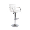 White bar stool with clear backrest