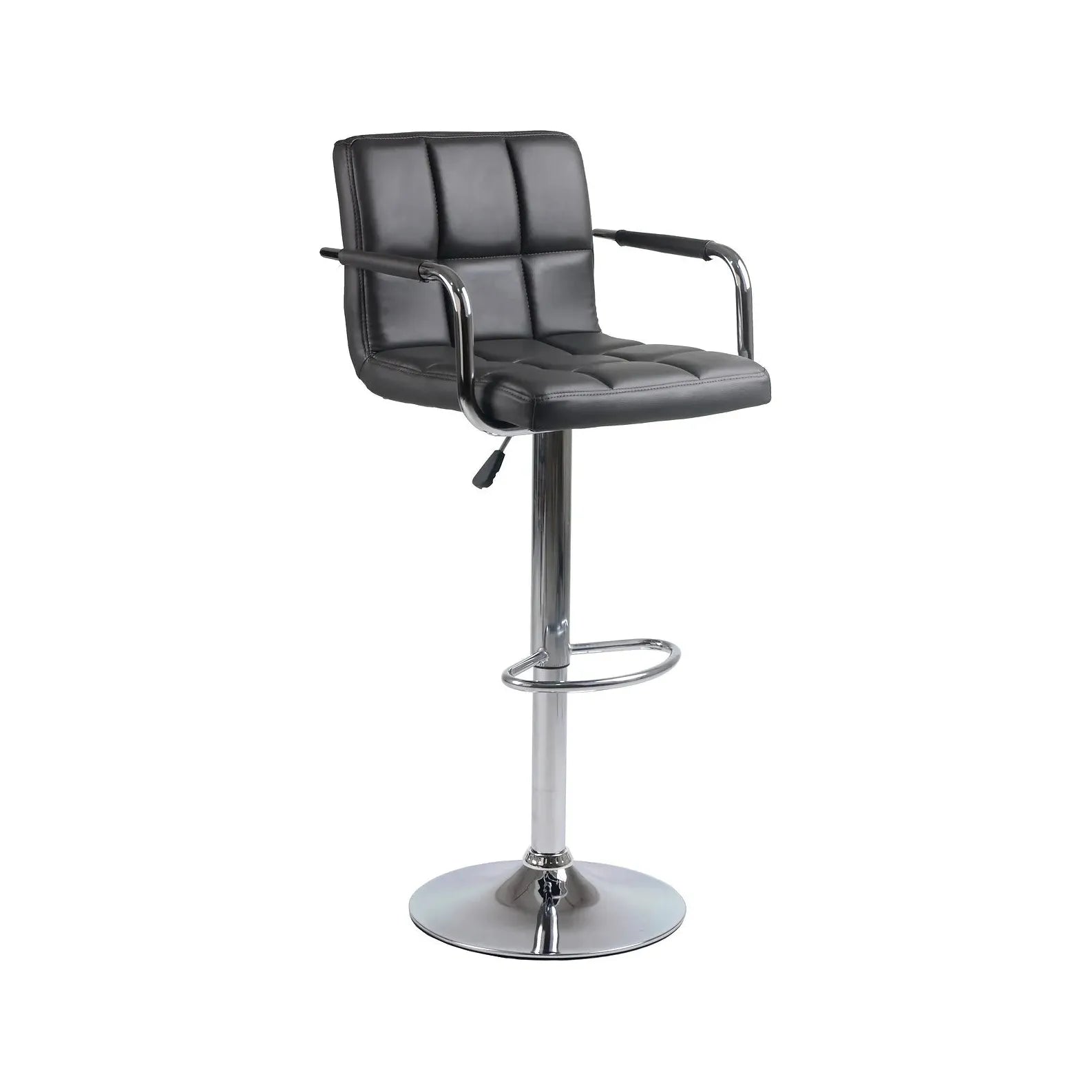 Grey bar stool with armrests 