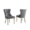 Set Of Two gray upholstered Accent  chairs with button tufting