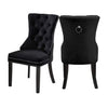 Set Of Two black upholstered chairs with nailhead trim