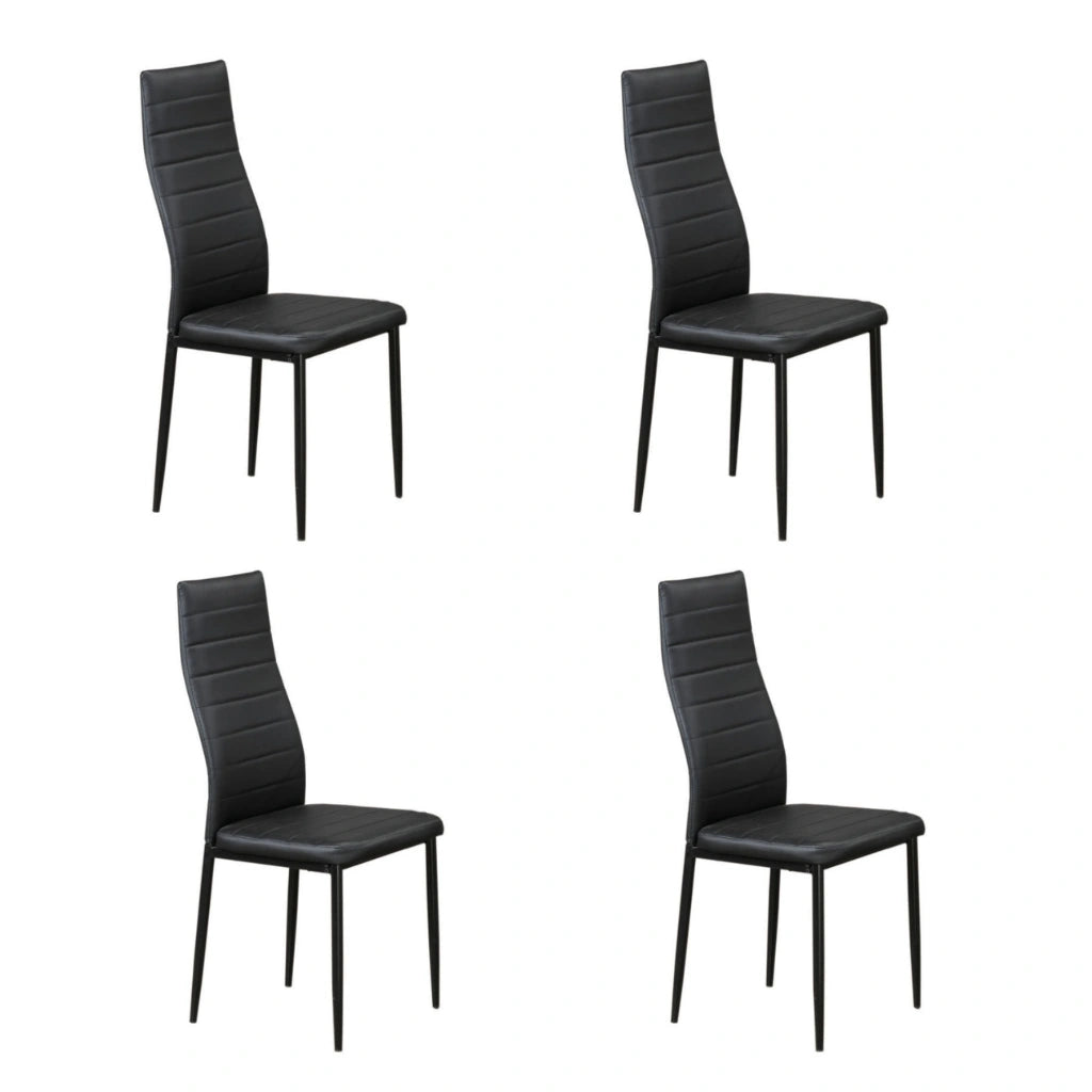 Four black chair set 