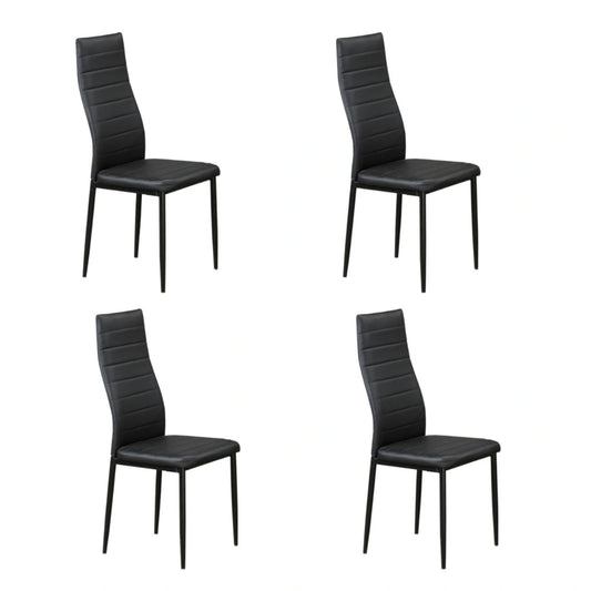 Four black chair set 