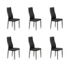 Set of six black dining chairs 