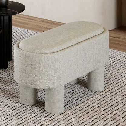 Sezron Linen Storage Ottoman With Lift-Top and Hidden Storage