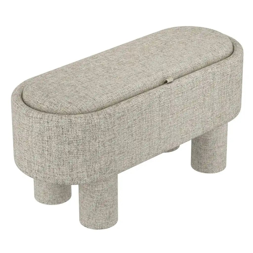 Sezron Linen Storage Ottoman With Lift-Top and Hidden Storage