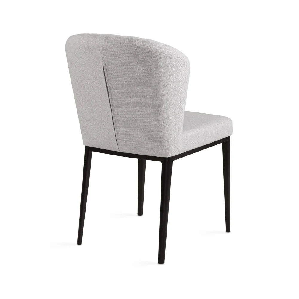 Shell Linen Dining Chair – Commercial-Grade with Black Metal Frame