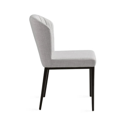 Shell Linen Dining Chair – Commercial-Grade with Black Metal Frame