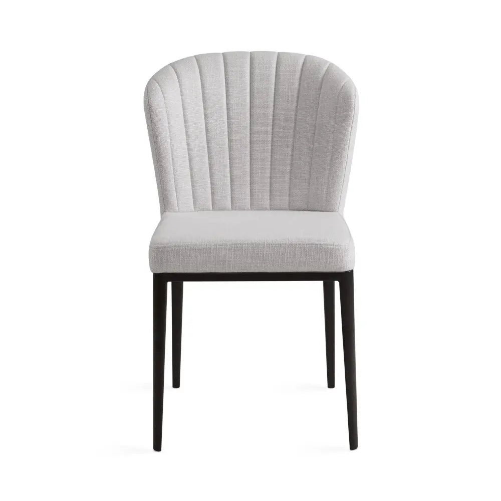 Shell Linen Dining Chair – Commercial-Grade with Black Metal Frame