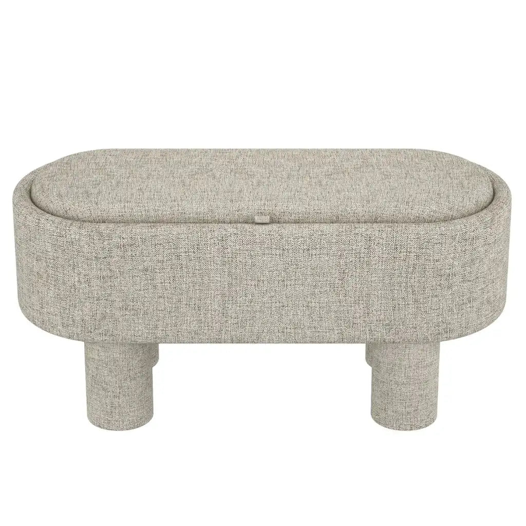 Sezron Linen Storage Ottoman With Lift-Top and Hidden Storage