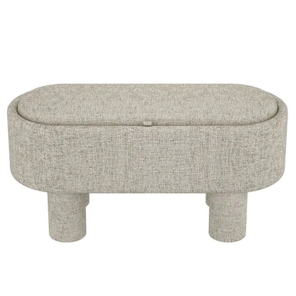 Sezron Linen Storage Ottoman With Lift-Top and Hidden Storage