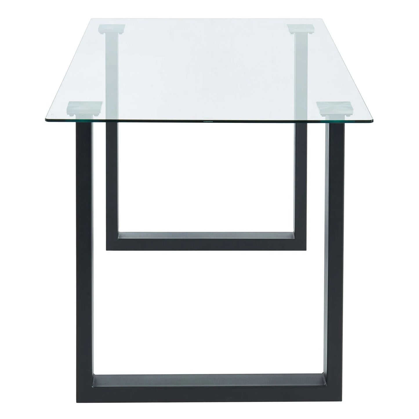Glass Dining Table for Small Spaces – Franco in Black Metal