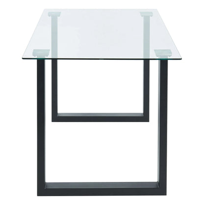 Glass Dining Table for Small Spaces – Franco in Black Metal