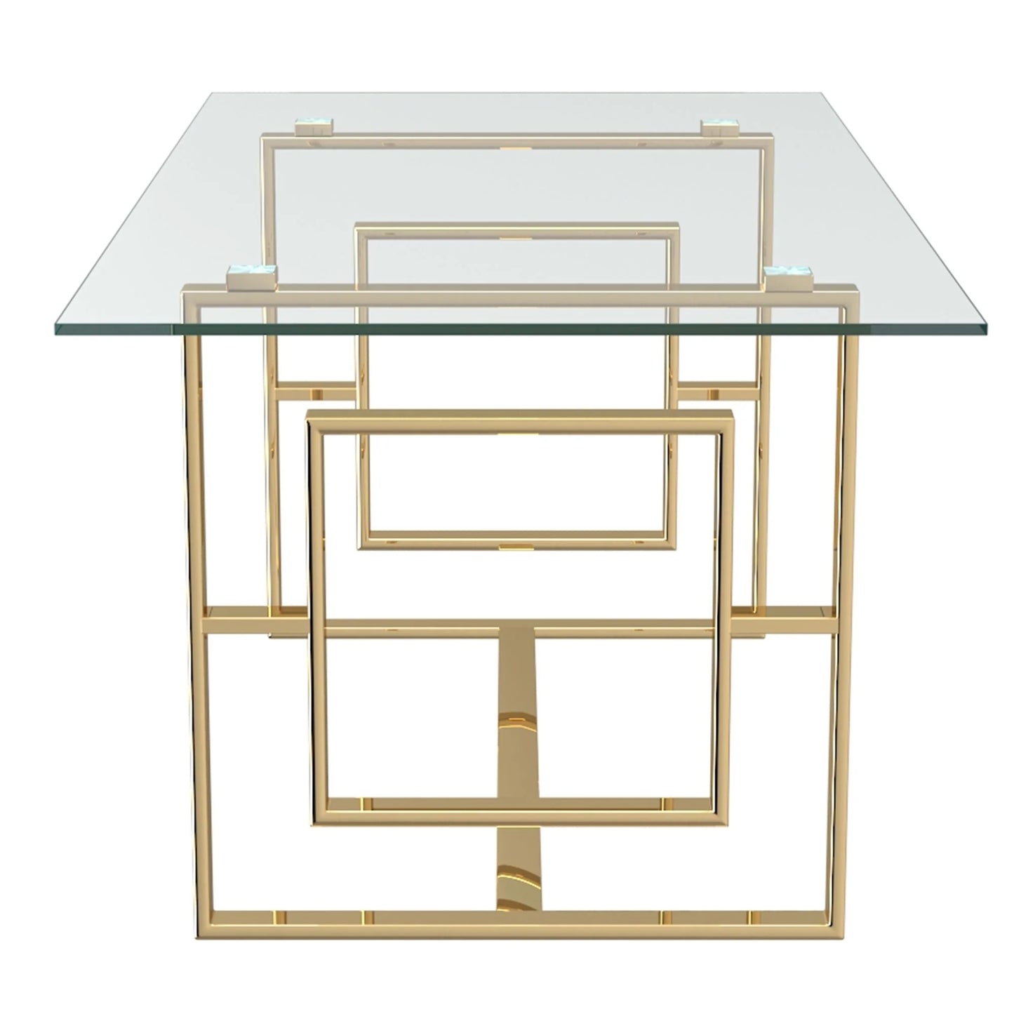 Gold Glass Dining Table for 6 – Modern Eros Design