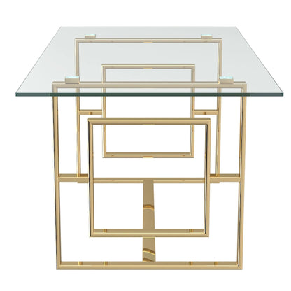 Gold Glass Dining Table for 6 – Modern Eros Design