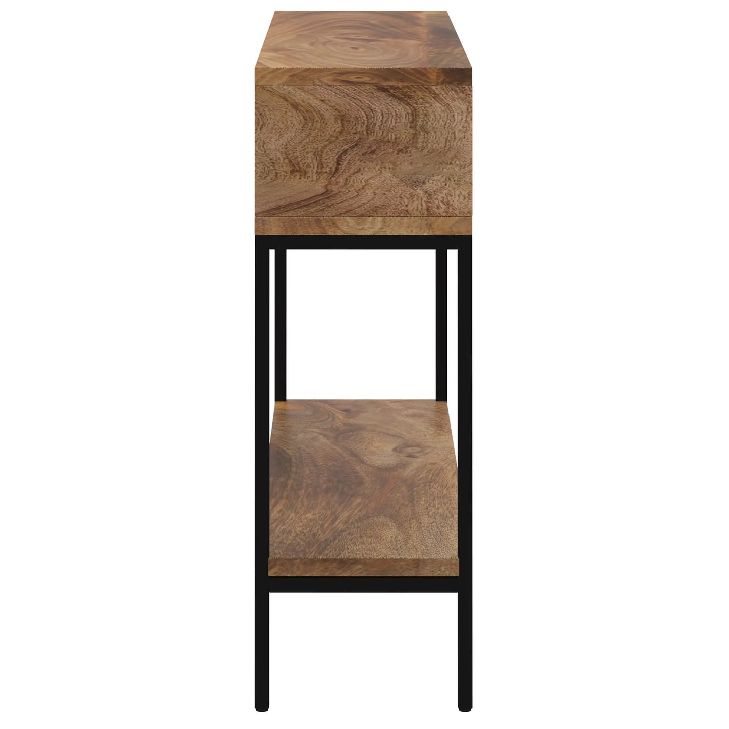 Ojas Narrow Console Table – Rustic Mango Wood & Black Metal Frame