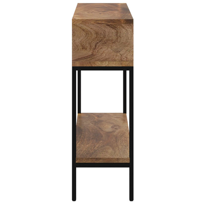 Ojas Narrow Console Table – Rustic Mango Wood & Black Metal Frame
