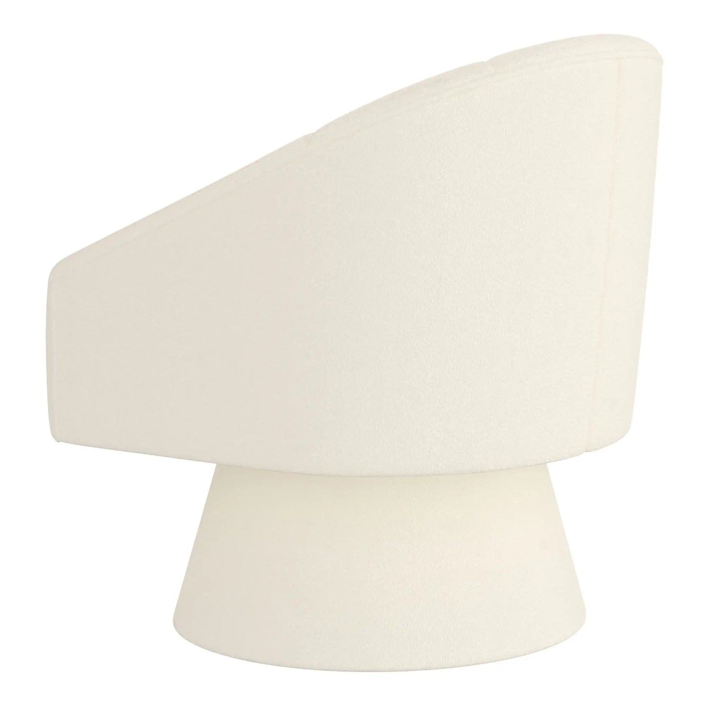 Tilsy Modern Swivel Accent Chair in Ivory Boucle with Pedestal Base