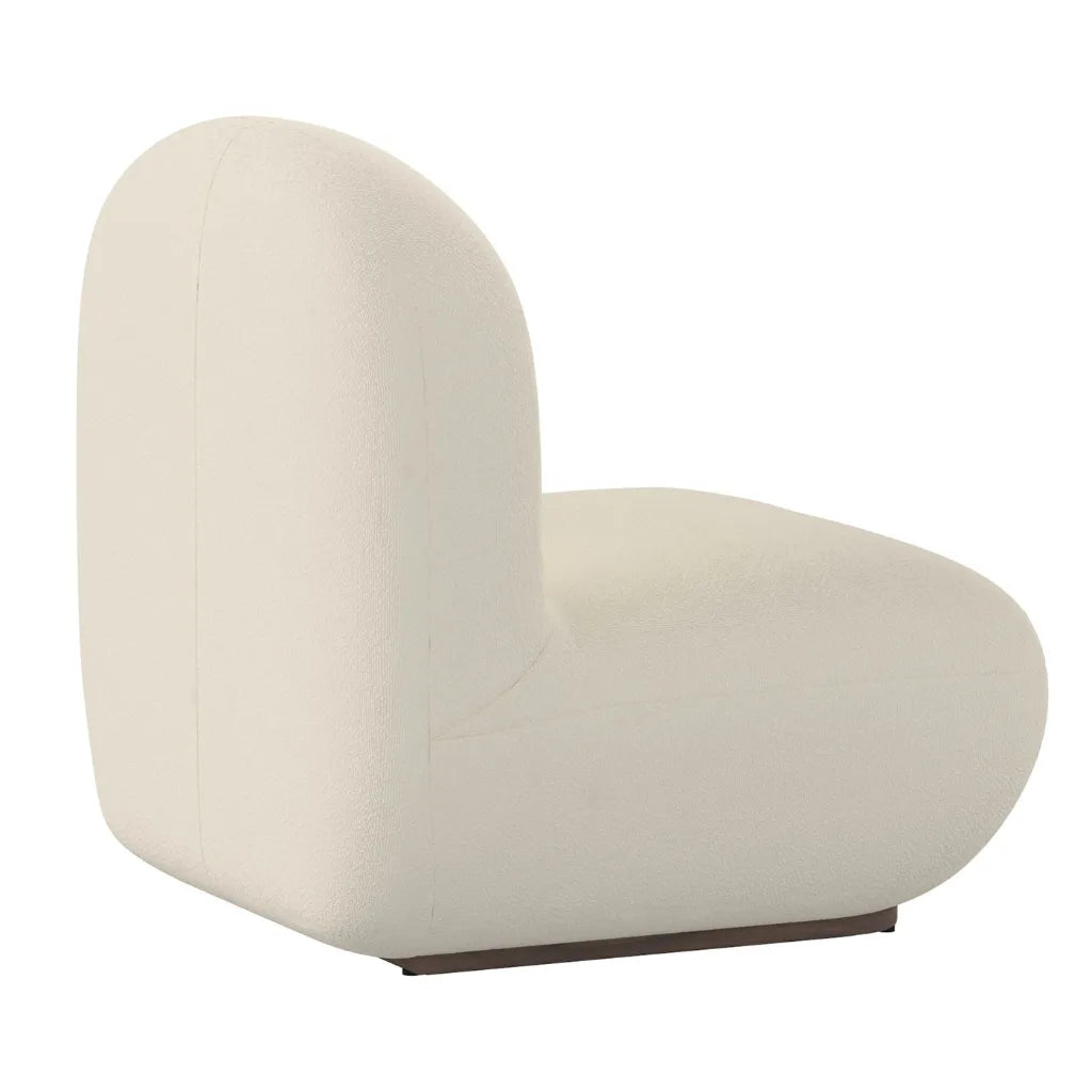 Zilano Boucle Accent Chair – Modern Cozy Seating with Walnut Base