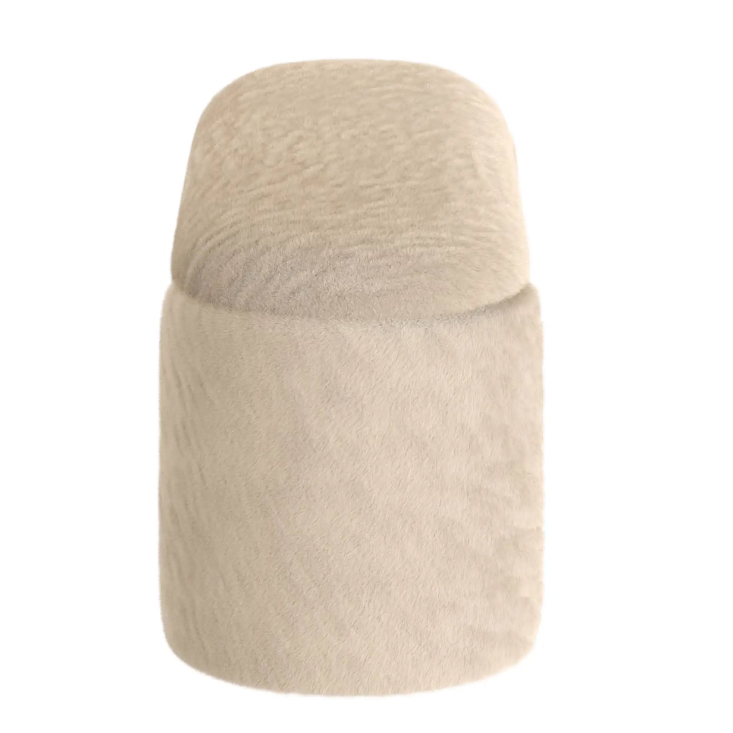 Selene Faux Fur Storage Ottoman – Modern Dark Beige Bench