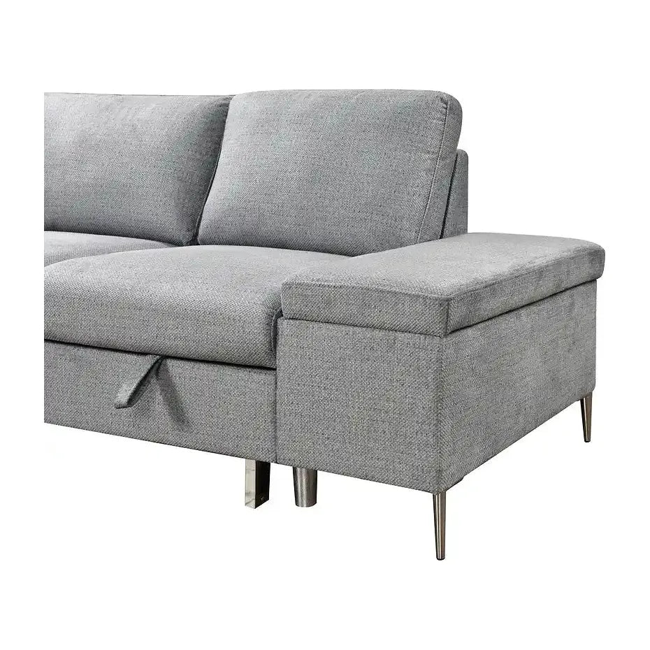 Gray sectional sofa on a white background