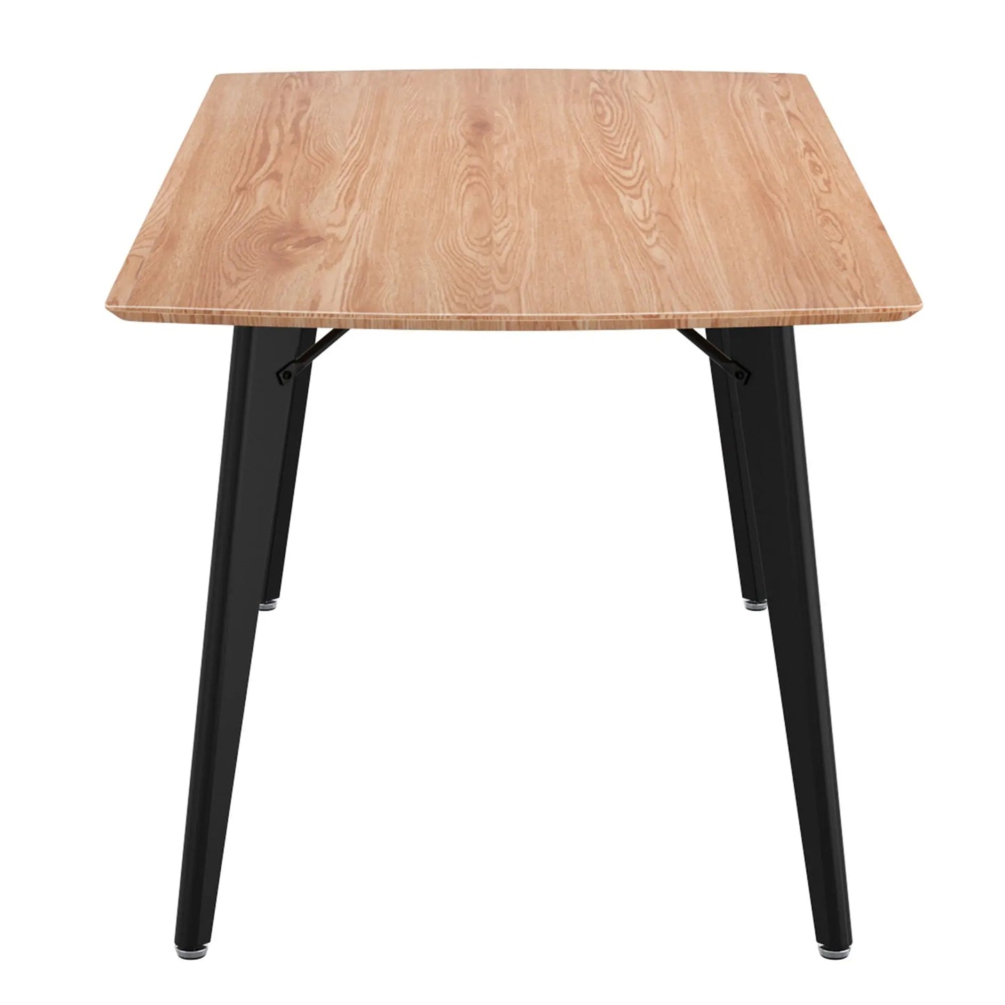 Leon Modern Wood Dining Table with Black Metal Legs