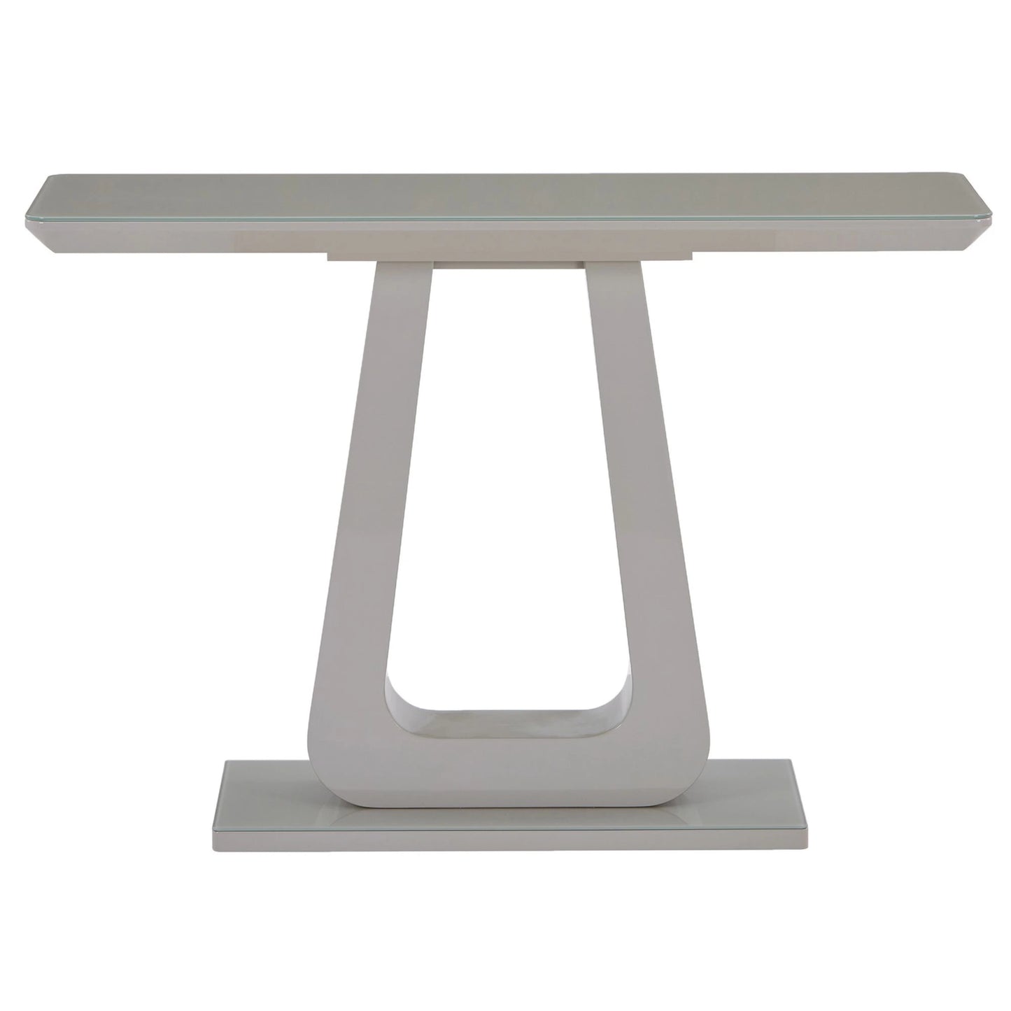 Corvus Modern Console Table with Glass Top & Pedestal Base