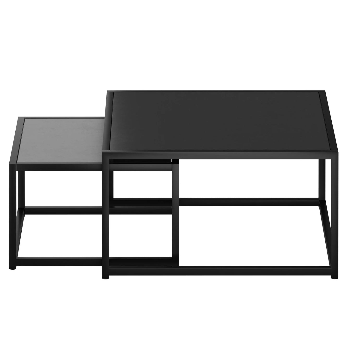 Quinn 2 pc Nesting Coffee Table Set in Black